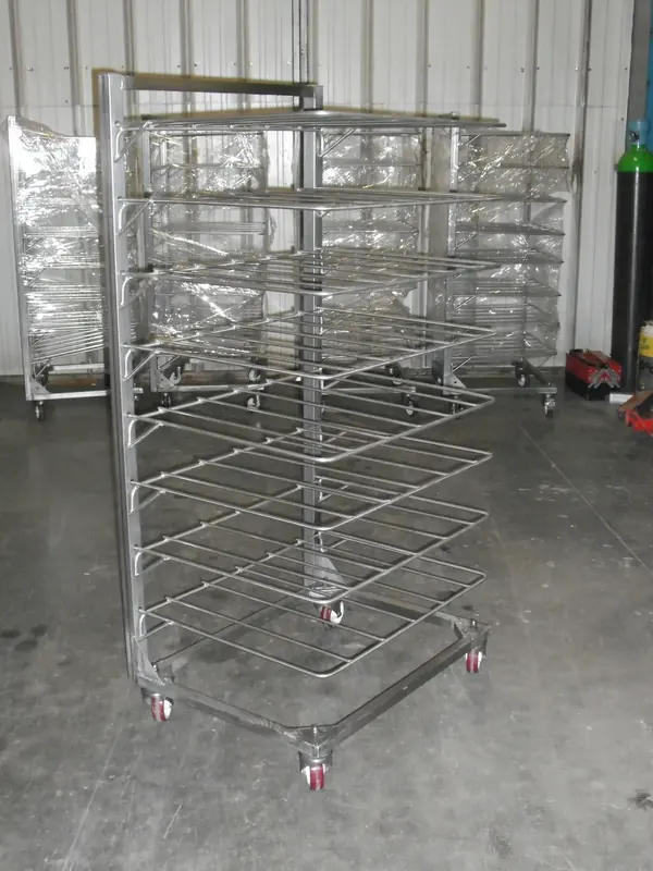 Chariot à grilles en inox