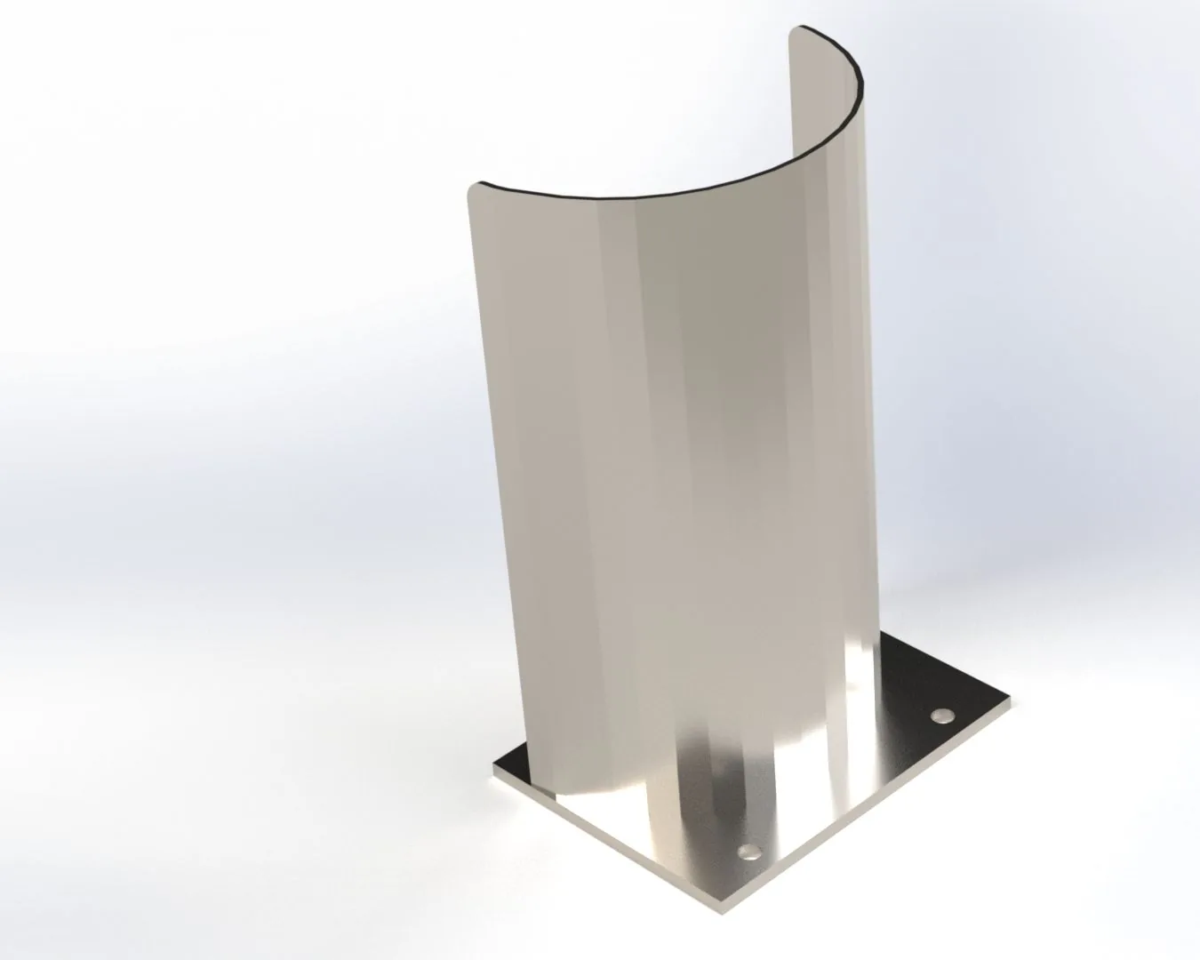 Protection d'angle en inox fixée au sol